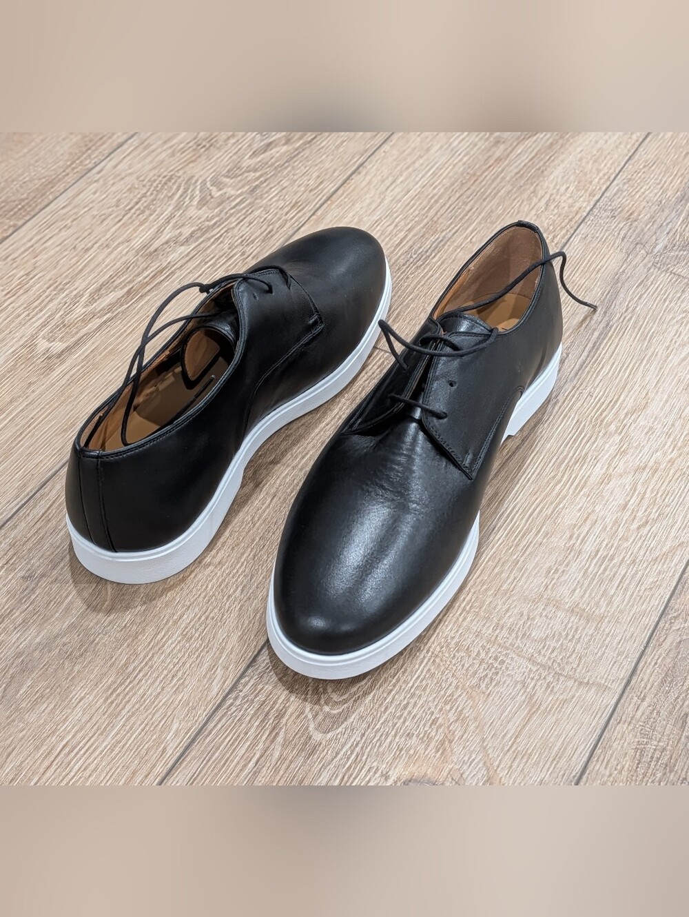 $398 Mens MAGNANNI "Lobo" Leather Derby Dress Shoes Black/White 13